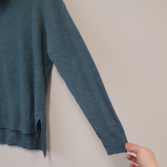 Madewell Teal Cowl Neck Sweater - Picture 8 of 14